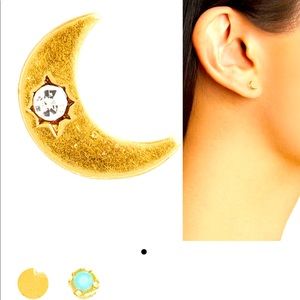 Moon Earring (SINGLE) 1/8 “Wx1/4”L post back